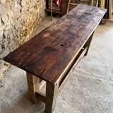 Console dark raw wood