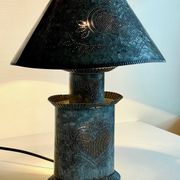 LAMPE Coeur ZINC Vintage