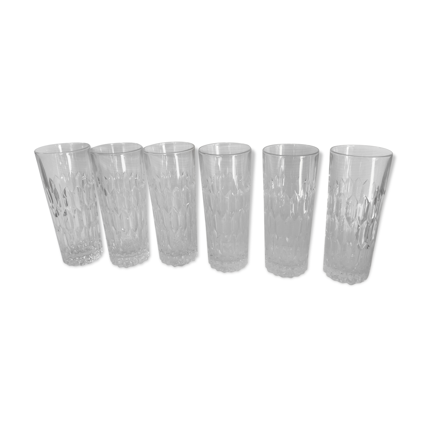 Six cut crystal glasses