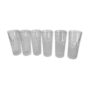 Six verres en cristal