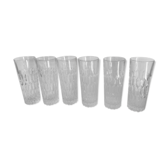 Six cut crystal glasses