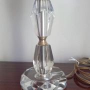 Pair of vintage table lamps in cut crystal and glass tulip.