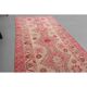 1970s Turkish Hand-Knotted Wool Cotton Pink Runner Rug 80x310