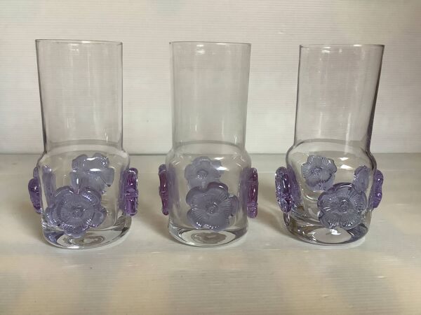 Trio de vases czech sklo union Crystal glass