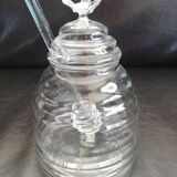 Glass honey pot