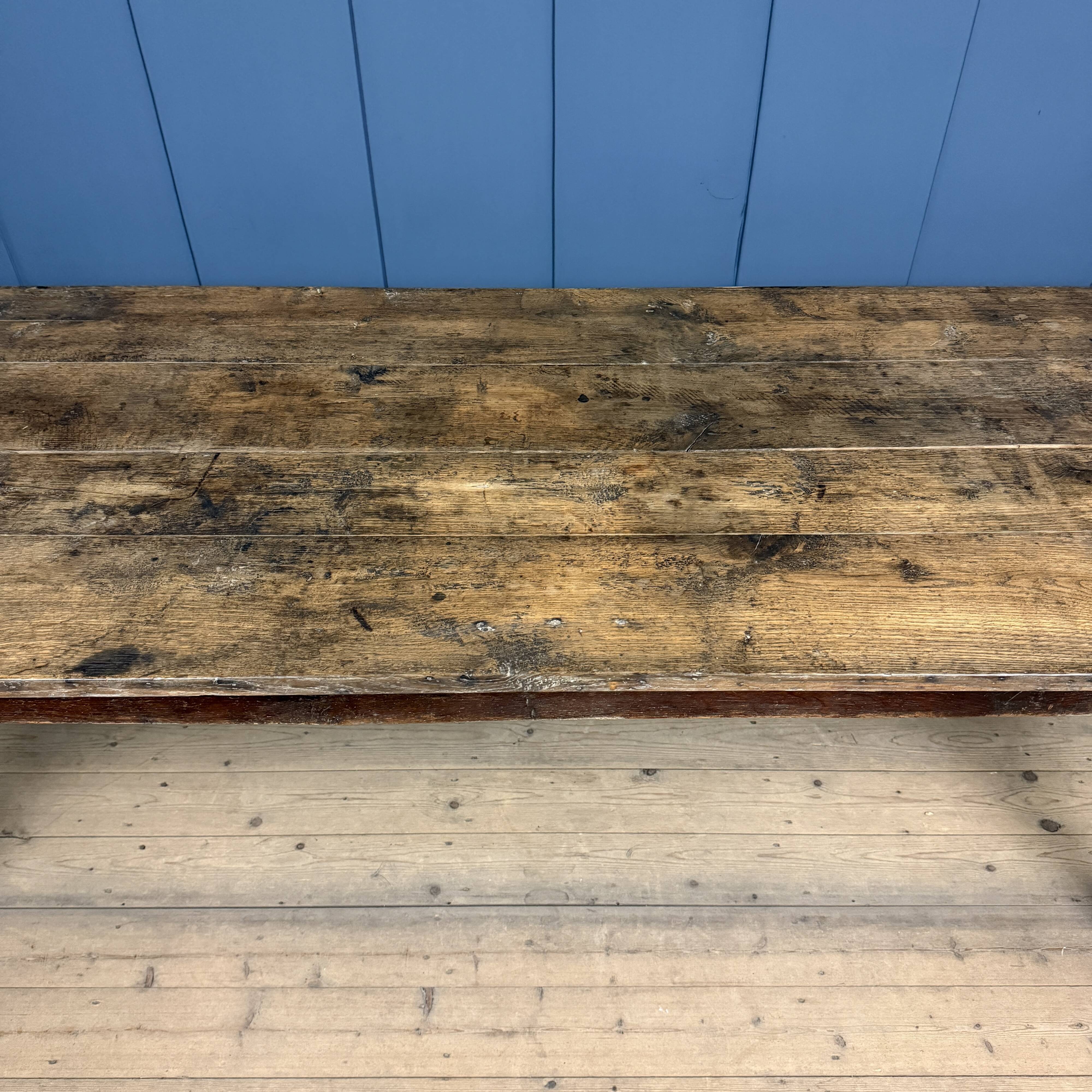 Rustic French oak farmhouse dining table