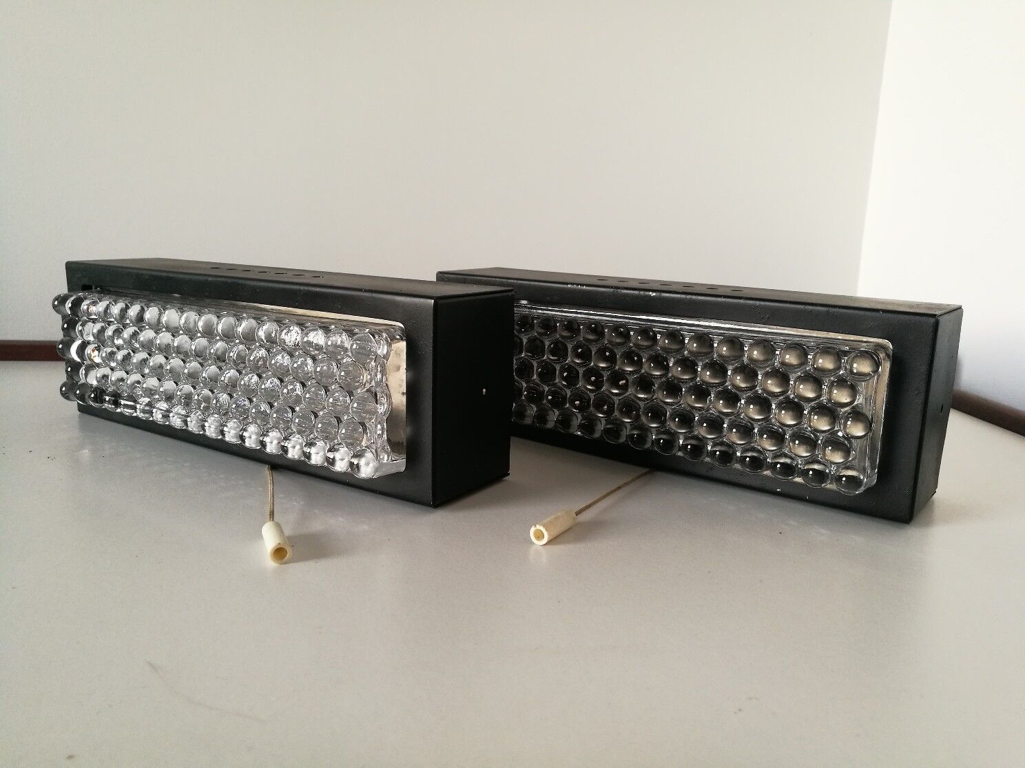 Pair of vintage beaded glass sconces 70