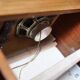 Meuble bas audio de style mid-century en bois et métal, années 1960