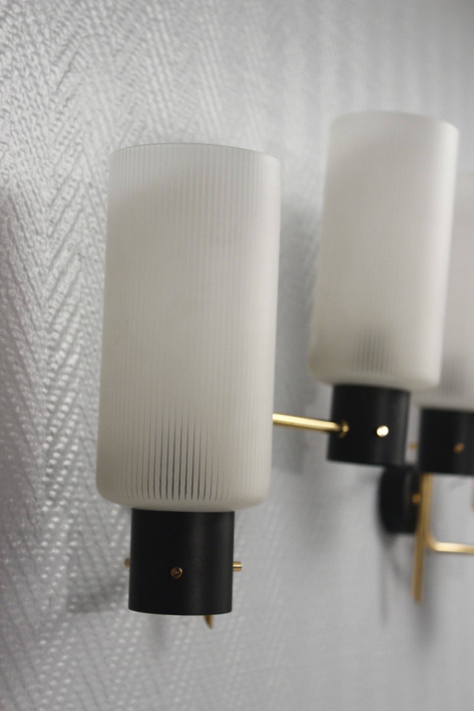 Pair of wall sconces 1950s style Arlus Lunel