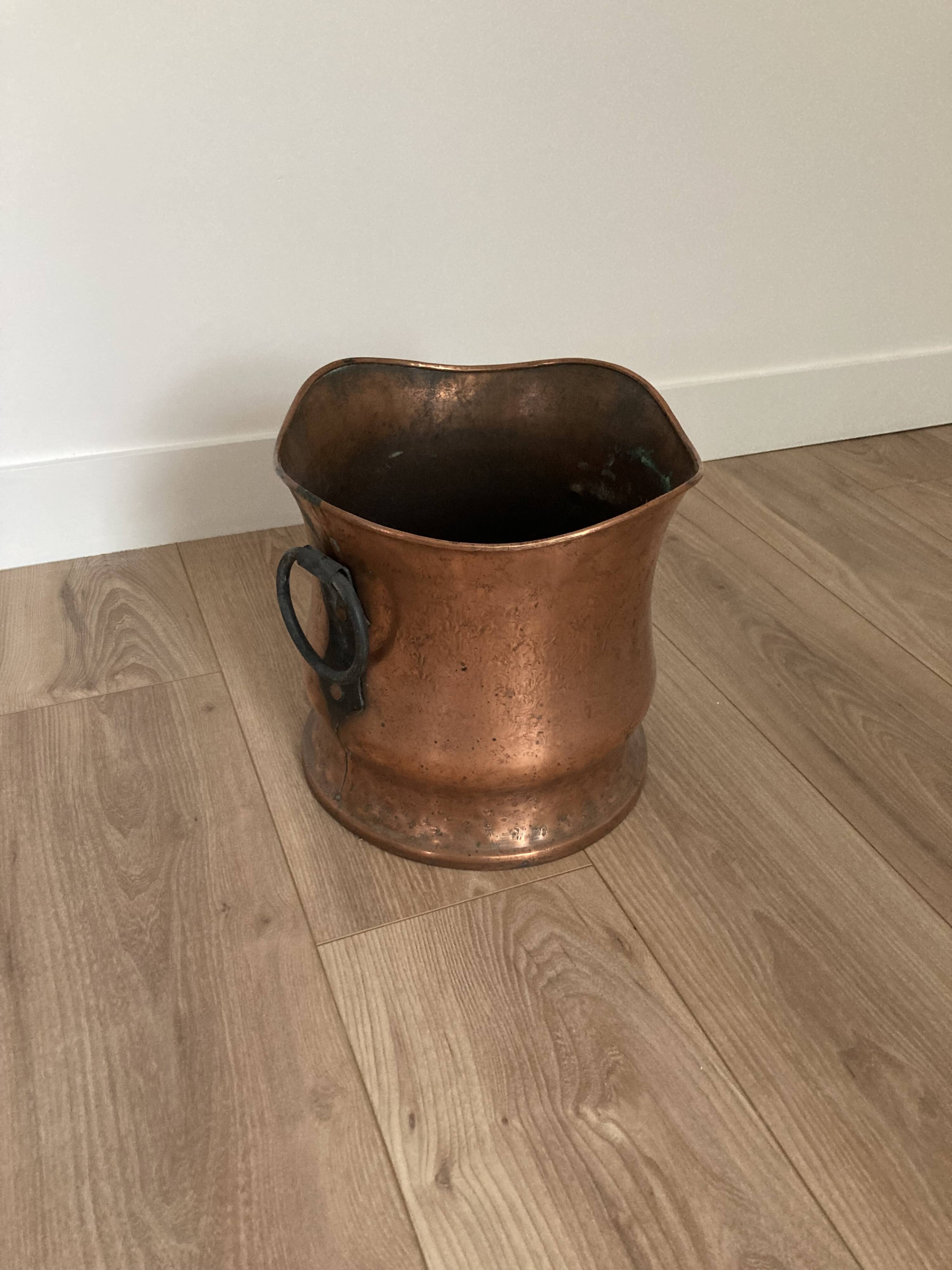 Old copper pot cover