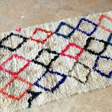 Small vintage beni ouarain rug
