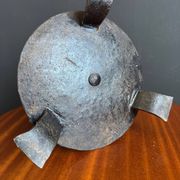 Brutalist wrought iron candlestick holder