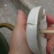 Vintage enamelled sheet metal swan neck wall light