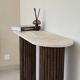 Console travertin et bois | chêne foncé