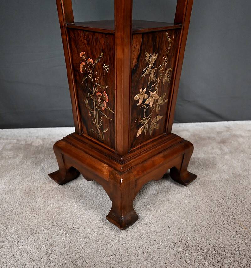 Large Cherry & Walnut Stool, Asian style – Early 20th century