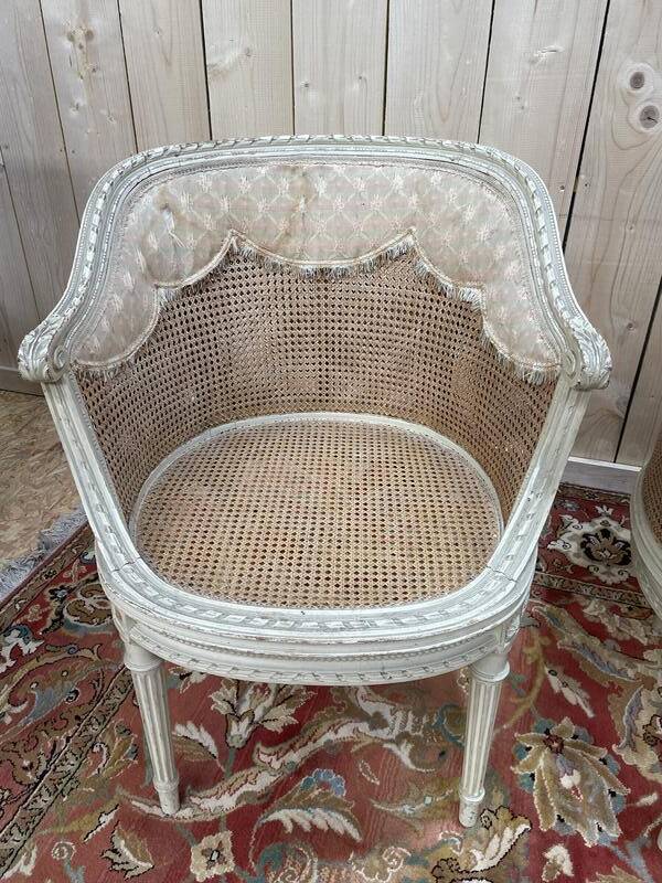 Salon de style Louis XVI en cannage 1900