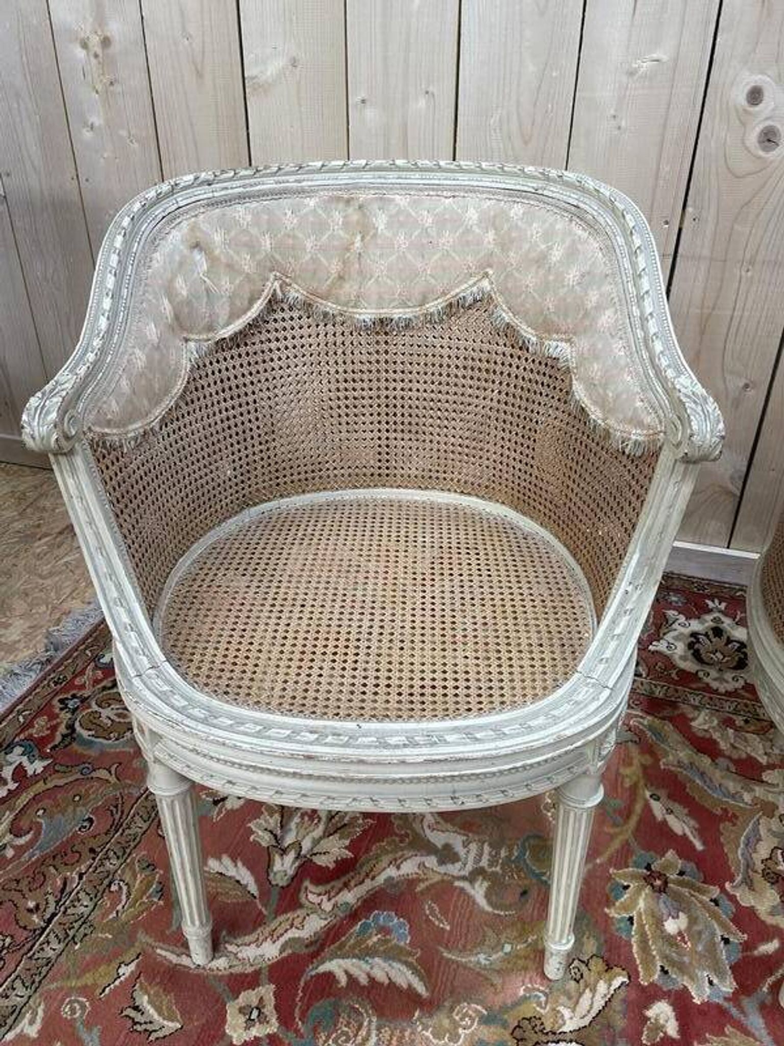 Salon de style Louis XVI en cannage 1900
