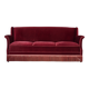 1960s, Danish 3-seater sofa, cherry-red furniture velour, ash wood.