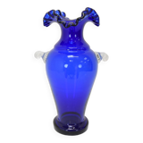 Art Czech Glass Vase, by Glasswork Novy Bor, 1950's.