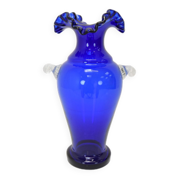 Art Czech Glass Vase, by Glasswork Novy Bor, 1950's.