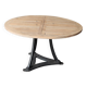 Industrial table with cast iron legs and teak top