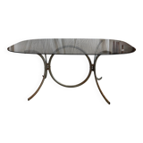 Vintage 70s smoked glass dining table