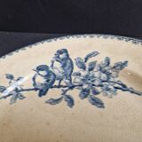 Old Sarreguemines and Digoin ironstone dish with bird motifs