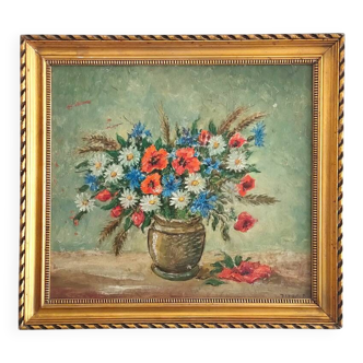 Painting ZIEBOLD Christian, 1910-1990, ref LOTZ HST Tricolor flower bouquet