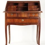 Louis XV style slant-front desk with precious wood veneer, 19th century