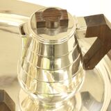 Art Deco Silver-Plated Tee or Coffee Set With Matching Tray, France, 1930s