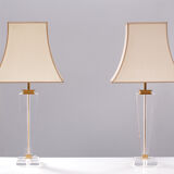 Paire de lampes de table Hollywood Regency lucite 1970 France