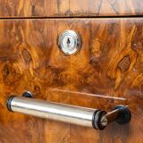 Bibliothèque Bauhaus, base en acier tubulaire, placage de noyer, années 1930