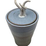 Mid-century style blue artistic ceramic vase, Gabriele Bucci Italy ca. 2000