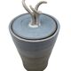 Mid-century style blue artistic ceramic vase, Gabriele Bucci Italy ca. 2000