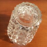 Thick glass vase geometric facet - vintage