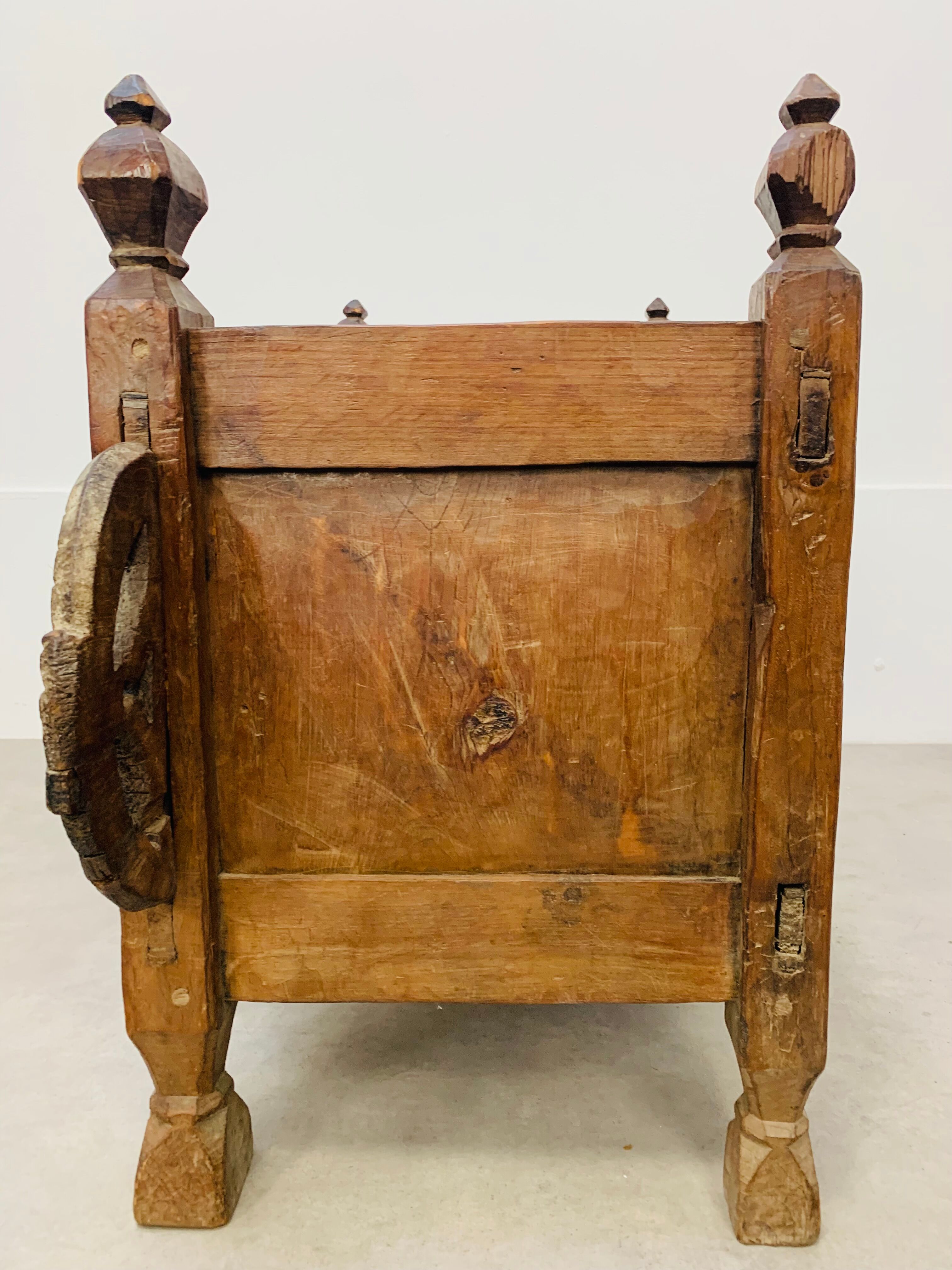 Old oriental wedding chest solid wood primitive design