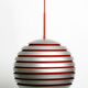 1960s spherical Space Age ceiling lamp with slats made of heavy metal