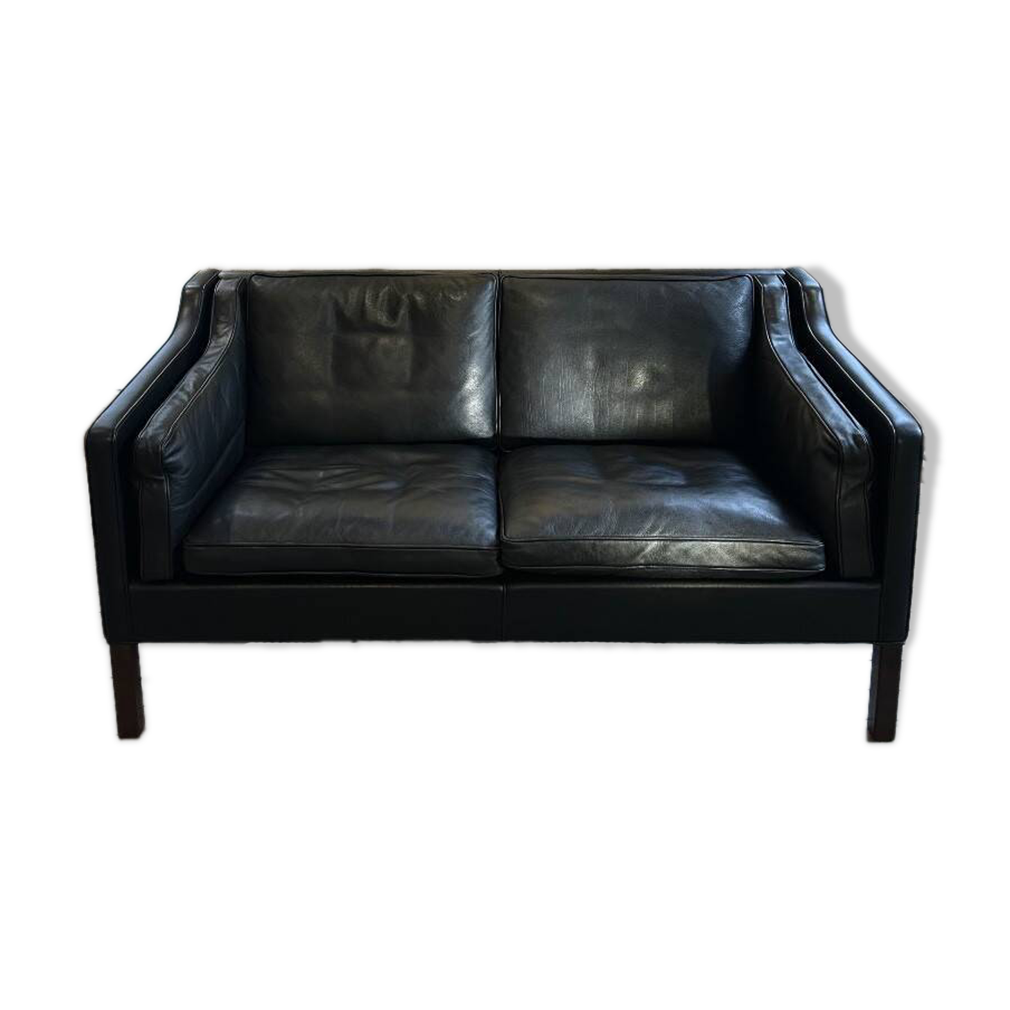 Borge Mogensen - 2-seater black leather sofa