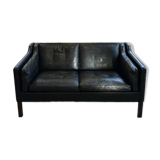 Borge Mogensen - 2-seater black leather sofa