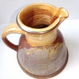 Orange enamelled stoneware pitcher signed La B for La Borne