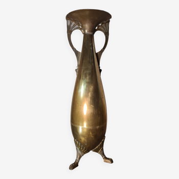 large brass vase empire style art nouveau 1880 to 1910, 60x20 beautiful condition for its age