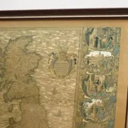 Vintage Map Golden Leaf of the British Isles by Joannes Janssen, 1646