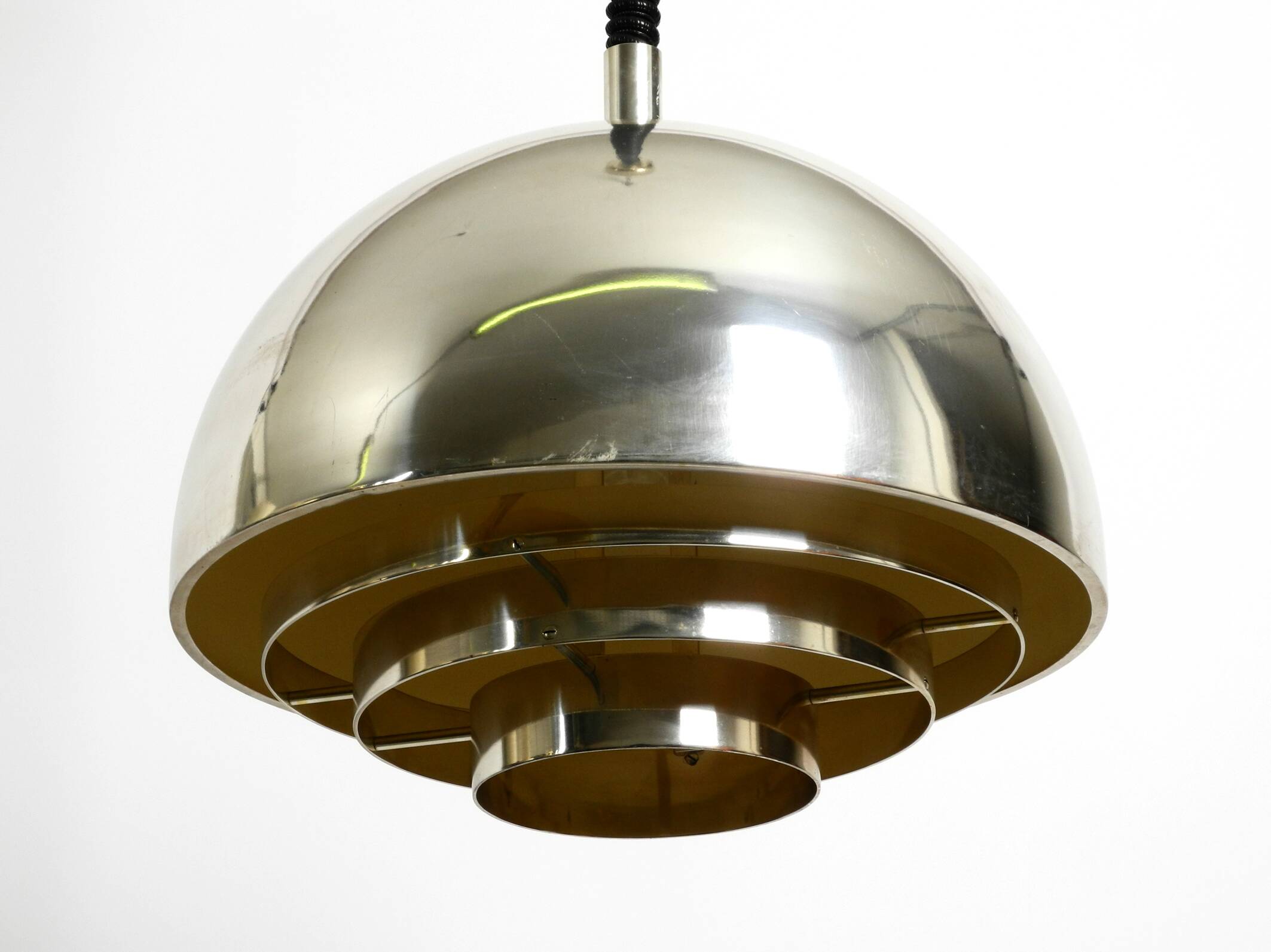 Mid Century ceiling lamp by the Vereinigte Werkstätten silver-plated