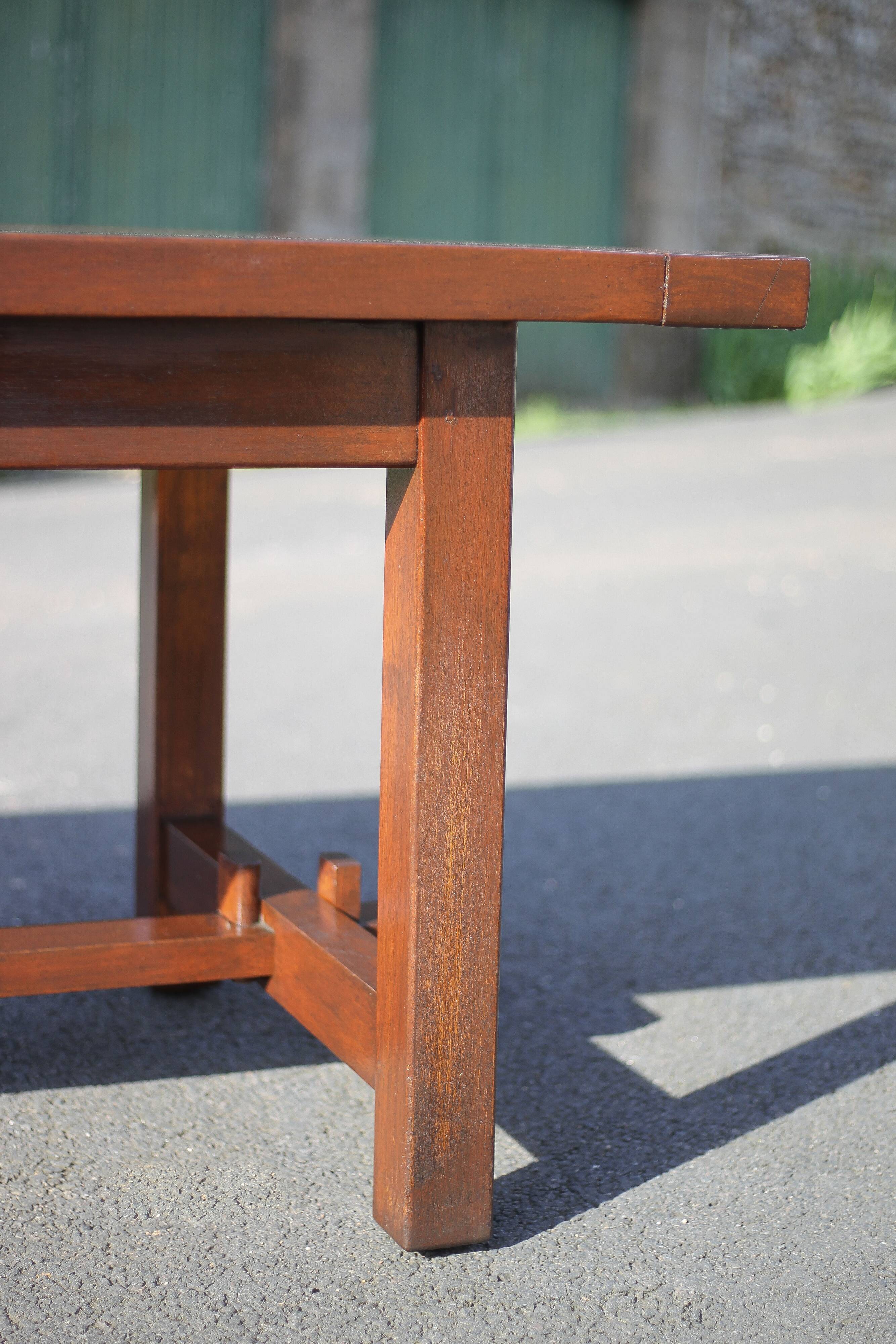 Farmhouse table with extensions and its 2 benches, living room table, solid wood table, kitchen, chalet, ca