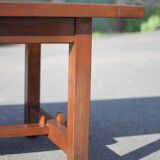 Farmhouse table with extensions and its 2 benches, living room table, solid wood table, kitchen, chalet, ca