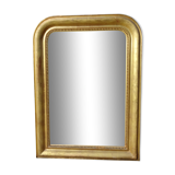 Miroir Louis Philippe doré à la feuille, XIXème, 68 x 91 cm