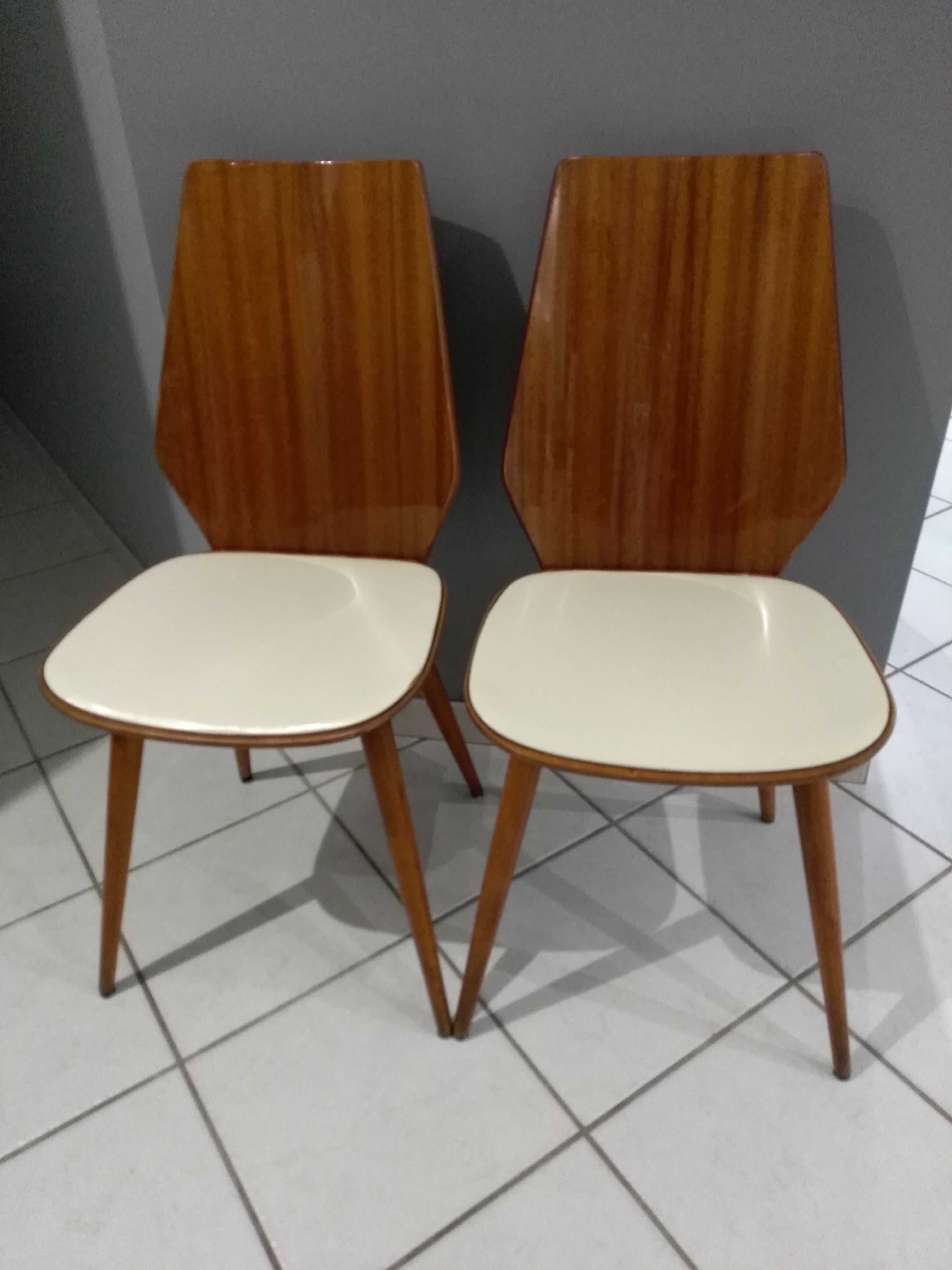 Rare set of 4 chairs Baumann 1960