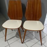 Rare set of 4 chairs Baumann 1960