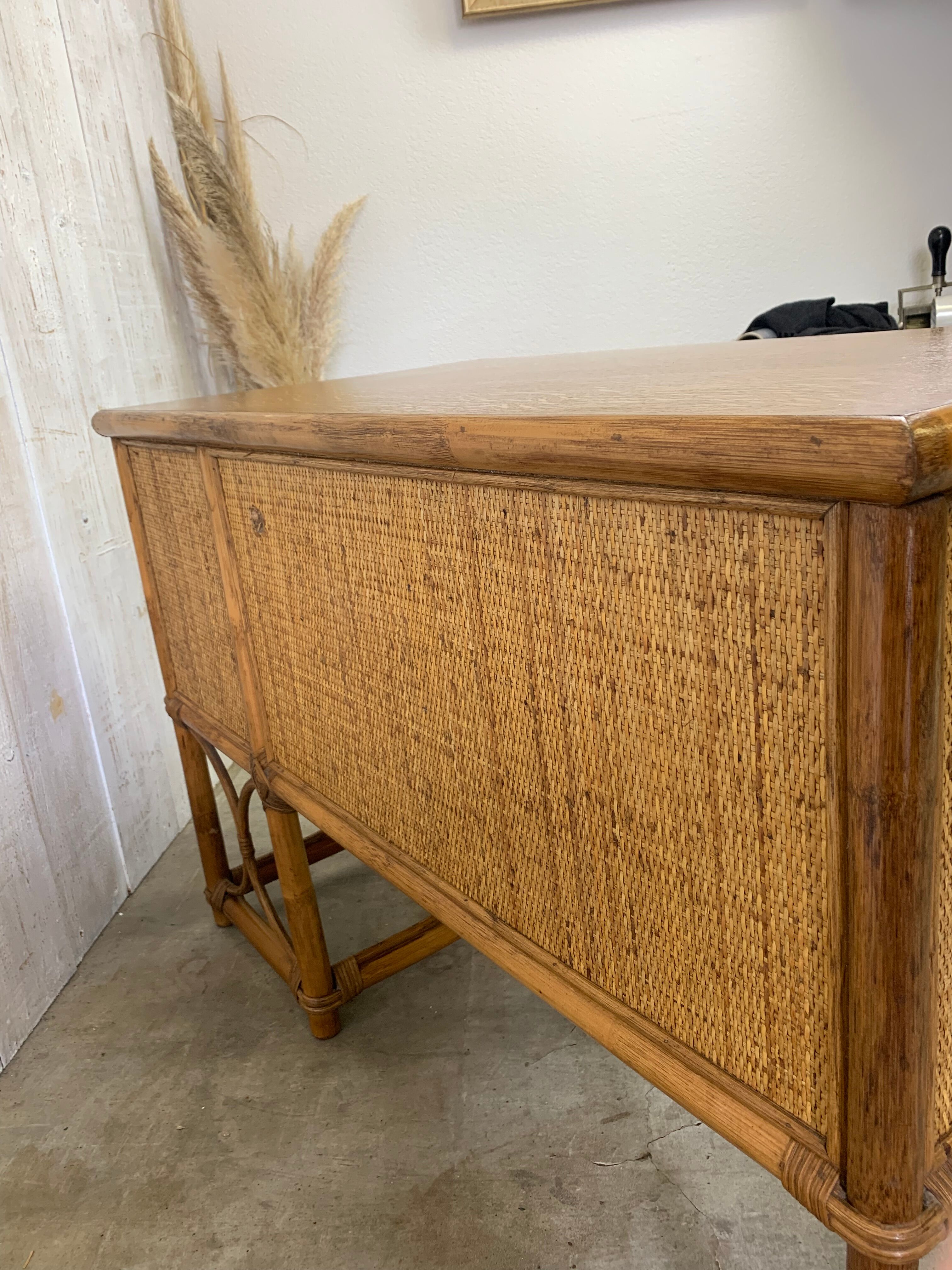 Vintage rattan desk