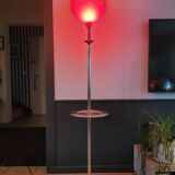 Vintage floor lamp with trays - opaline glass globe